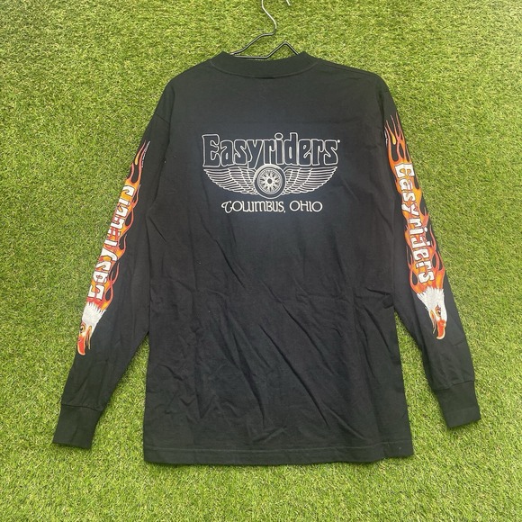Harley-Davidson Other - Vintage Easy Riders Shirt Mens Medium Long Sleeve Bull Skull Flames USA 90s